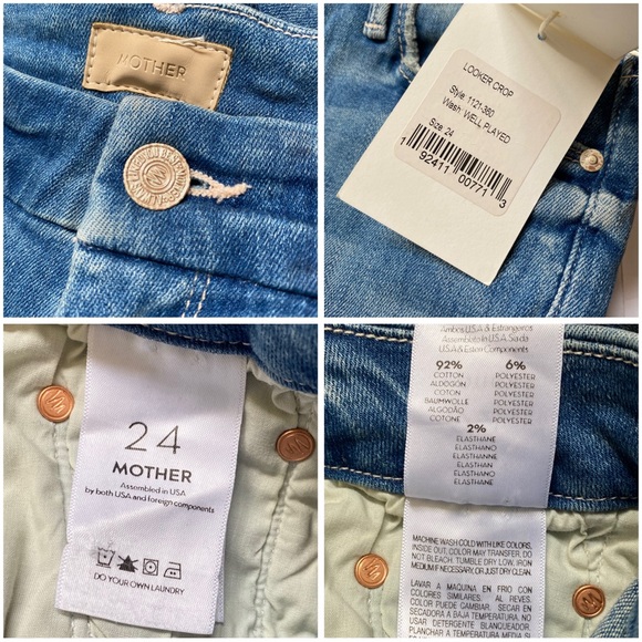 MOTHER LOOKER LIGHT BLUE WELL PLAYED MID RISE ANKLE CROP SKINNY STRETCHY JEANS - Picture 10 of 10